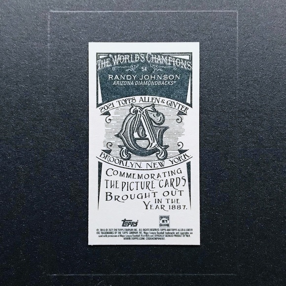 Randy Johnson - 2021 Topps Allen and Ginter Mini A and G Back #54 - Picture 2 of 2
